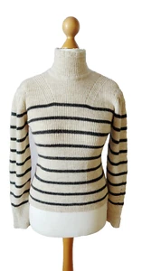 Suéter Etoile Isabel Marant Alpaca Rayas Manga Abullonada Cuello Alto Talla EUR 36 S - Imagen 1 de 18