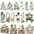 Outdoor Indoor Metal Wooden Plant Stand Planter Flower Pot Garden Shelf Shelving