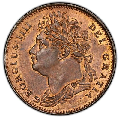 GREAT BRITAIN - George IV - 1822 Farthing - PCGS MS64RB - Stunning Beauty! - Image 1 of 4