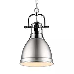 Golden Lighting Duncan Metal Shade and 1-Light Chrome Standard Mini Pendant - Picture 1 of 2