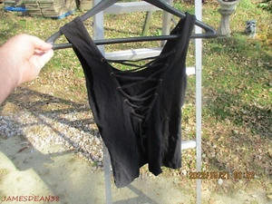 Harley Davidson STRAP TANK TOP WOMens Sz M BLACK 105TH ANNIVERSARY LACE BACK - Picture 1 of 4