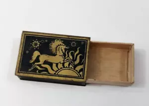 Art Deco Brass and Niello Etched Match Safe Vulcan Safety Match Box - Picture 1 of 8