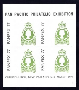 RARE NEW ZEALAND 1977 PANPEX PHILATELIC EXHIBITION SOUVENIR SHEET - Picture 1 of 2