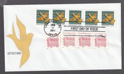FDC PNC 5c Art Deco Bird P1111 US 4495 combo PNCs 5c Circus S1 ,s2, s3 - Image 1 of 2