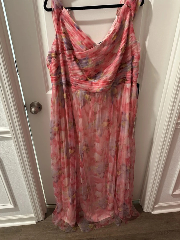 Vestido floral rosa Adrianna Papell – Tamanho 26W (novo com etiquetas) - Imagem 1 de 4