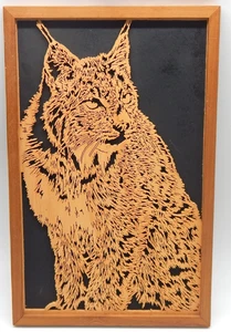 Rotolo 3D vintage fatto a mano legno intagliato raro 11" x 18" incorniciato arte da parete - Foto 1 di 4