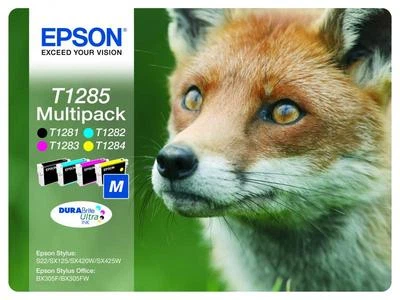 Original Epson Fox T1285 Multipack Tintenpatronen für Epson Drucker Original BN - Bild 1 von 3