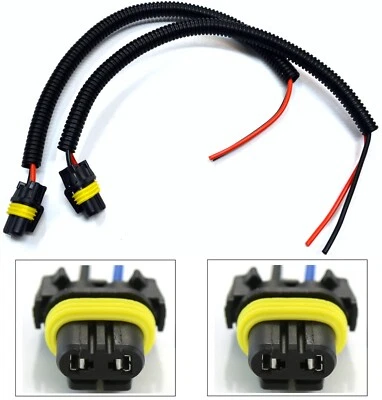 Extension Wire Pigtail Female 9005 HB3 Head Light Two Harness Hi Beam Connector - Image 1 of 4