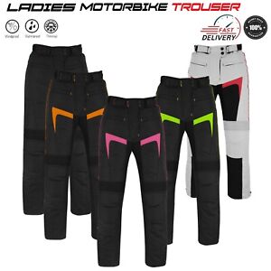 Womens Motorbike Motorcycle Waterproof Cordura Textile Trousers Pants CE Armour