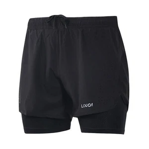 Lixada Men's 2-in-1 Running Shorts Quick Drying Breathable Active w/ Longer Z5G2 - Picture 1 of 12
