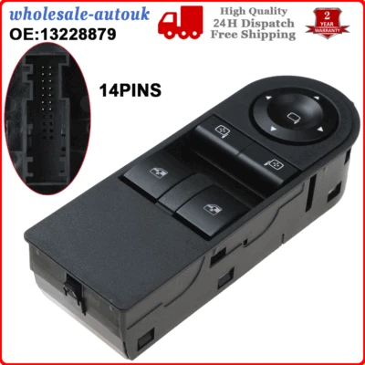 13228706 For Vauxhall Astra H Zafira B Driver Side Electric Window Switch Button - Image 1 of 4