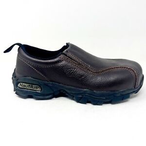 Nautilus Safety Footwear Steel Toe Brown Womens Slip On Work Shoes N1621M