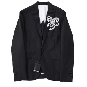 NWT $2550 DSQUARED2 Wool-Silk Blazer with Beaded Detail 38 (Eu 48) Sport Coat - Picture 1 of 11