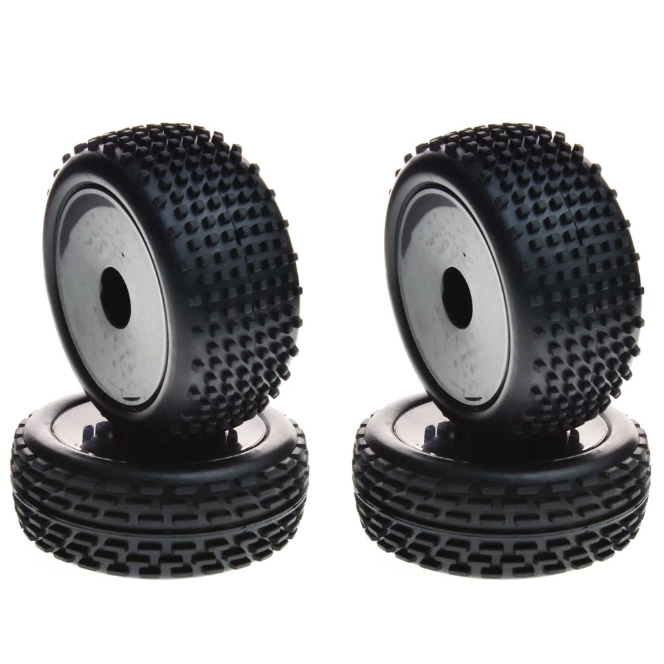 1/10 Front Rear Wheels Rim Tires Set For Tamiya 2WD Buggy RC Car Model - Image 1 of 4