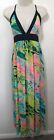 Jane Norman Multicoloured Chiffon Long Beach Maxi Dress 10 Multi Way Tie Straps