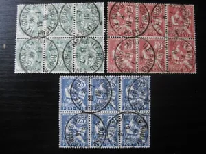 PORT SAID Sc. #22, 23, 26 scarce used stamps block of 6 w/ Ile Rouad cancels! - Picture 1 of 2