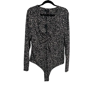 Body Donna Karan New York Manga Larga Estampado Animal Mujer Talla XL Cuello en V Nuevo con Etiquetas Foto 1 de 4