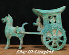 8 "Old China Bronze Ware Dynastie Palace Horse Pull Carriage Minister Skulptur