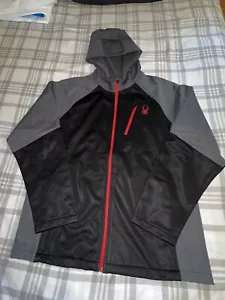 Spyder Black/Gray Hydroweb Softshell Hooded Jacket XL. Worn Twice. - Picture 1 of 22