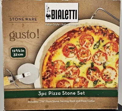 Juego de piedras para hornear pizza Bialetti con piedra de 12,75", estante, cortador de pizza juego de 3 piezas Foto 1 de 2