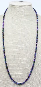 New Purple Bohemian Glass Braided Bead Necklace #BG1 - Picture 1 of 3