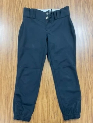 Champro Girls Black Cuffed Softball Pants Youth Medium - Image 1 of 4