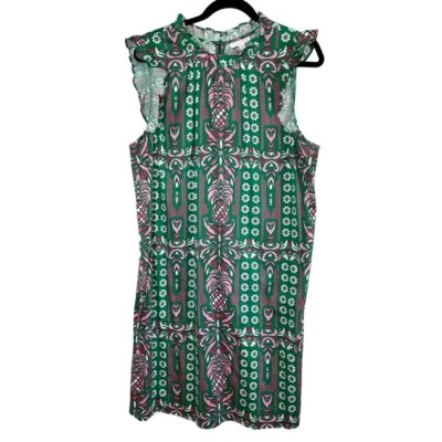 Vestido Floral Charter Club XL Verde Midi Volantes Boho Occidental Femenino Retro  Foto 1 de 4