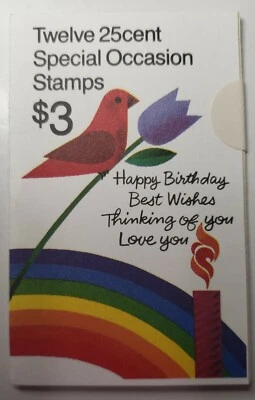 us stamp booklet bk165 25c 1988  12 Special Occasion Stamps/4 designs   VF MNH - Image 1 of 2