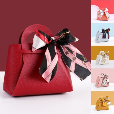 5 Sacchetti Per Confezioni Regalo In Pelle Nastri Scatole Per Caramelle ☆ - Immagine 1 di 4