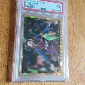 Lionel Messi Living Football Gold Prism Holo Panini 2016 Psa 9 - Picture 1 of 5
