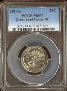 2014-S Grandi Dune di Sabbia PCGS MS67 Qualità - Foto 1 di 2