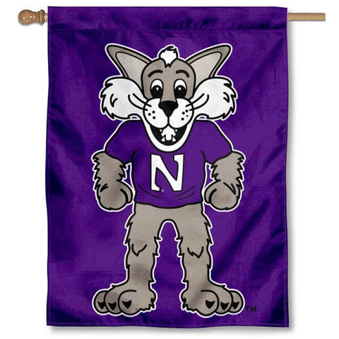 Northwestern Wildcats Willie the Wildcat Two Sided House Flag Cover