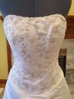MAKE OFFER NWT Mori Lee White & Pink Vintage Wedding Dress Flowers Gown Train 