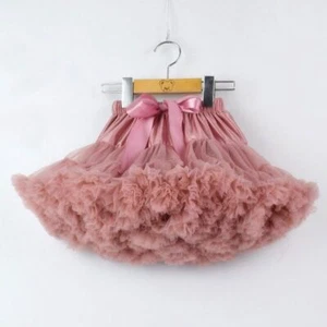 Skirts Solid Fluffy Tulle Princess Ball Gown Kids Ballet Party Performance Dress - Picture 1 of 39