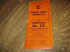1980 Missouri Pacific Railroad Co  System Timetable No. 15 book