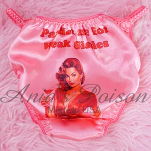Valentines Satin Sissy DUCHESS Cut Pinup Humiliation prints bikini panties - Picture 1 of 16