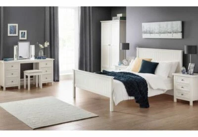 Julian Bowen Maine Surf White Dove Grey Wooden Bed Single 4FT6 Double 5FT King - Image 1 of 4