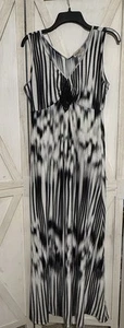 Maxi Vestido de Verano One World Sin Mangas Negro Blanco Talla Mediana Nuevo con Etiquetas - Imagen 1 de 8