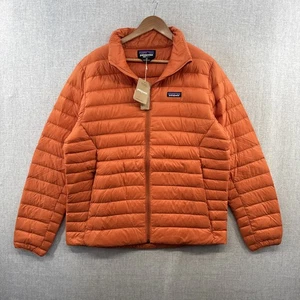 NEW Patagonia Down Sweater Jacket Mens Large Redtail Rust Orange Full Zip Puffer - Picture 1 of 17