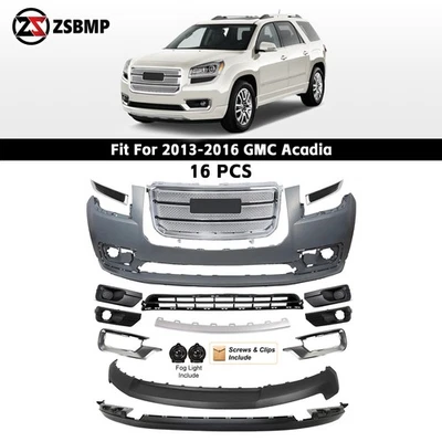 Front Bumper Cover Assembly Grille For 2013-2016 GMC Acadia Denali w/ Fog Light Foto 1 de 4
