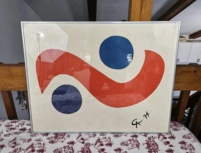 Póster litográfico estampado vintage original raro Alexander Calder Skybird 1974 Foto 1 de 4