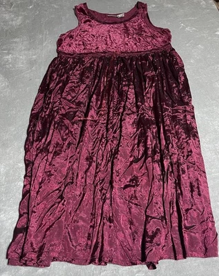 Vintage White Stag Maxi Dress Womens XL Burgundy Stretch Velvet Whimsigoth Witch - Image 1 of 4