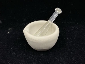 VTG Standard Trenton Pottery Apothecary Mortar & Pestle Acid Resistant 2” X 4 - Picture 1 of 7