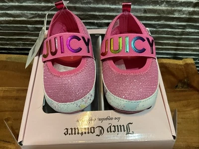 Juicy Couture Bebé Lima Bebé Niña’s Logo Rosa Metálico Zapatos 6-9 Meses - Talla 3 Foto 1 de 4