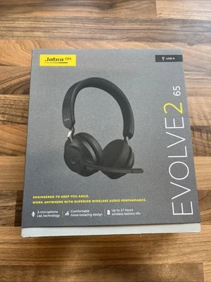Jabra Evolve2 65 Stereo Wireless Headset MS Teams, USB-A  Black - Image 1 of 2