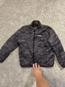 Vineyard Vines Reversible Puffer Jacket Youth 7 Blue Embroidered - Picture 1 of 11