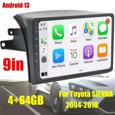 Navegação GPS estéreo carro Apple CarPlay Android 13 rádio Toyota Sienna 2004-2010 - Imagem 1 de 4
