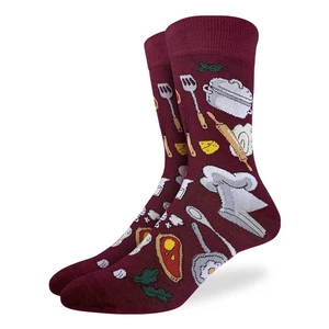 Calcetines Chef Hombre Crew 7-12 Granate Buena Suerte Novedad Cocina Moda Nuevos - Imagen 1 de 1