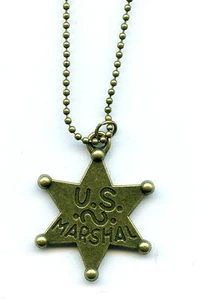 US Marshal United States Star Western Sheriff Necklace Pendant - Picture 1 of 1