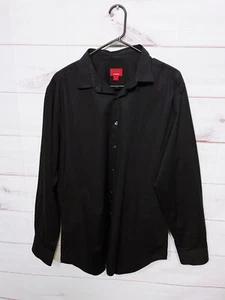 Camicia uomo Alfani taglia XL slim fit nera elasticizzata con bottoni manica lunga - Foto 1 di 6